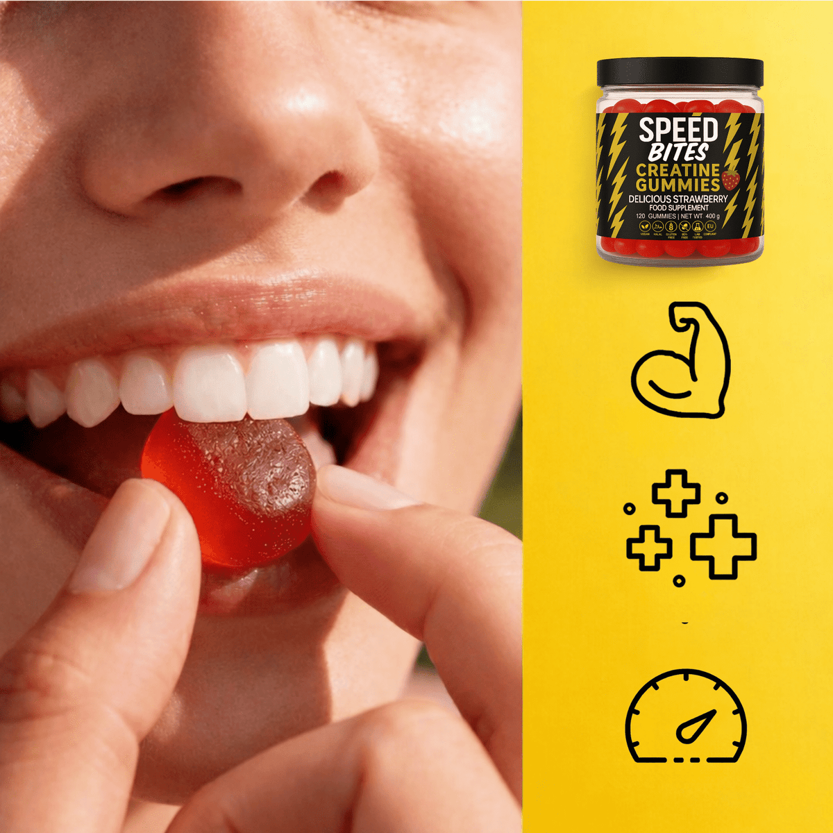 Speed Bites - Creatine HCl Gummies Strawberry